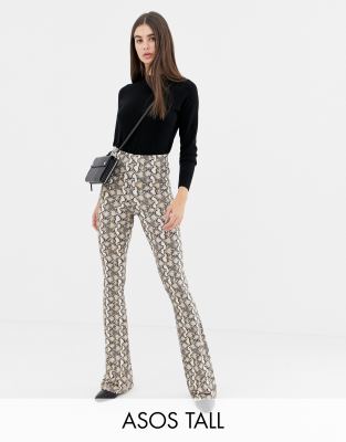 flared snake print pants