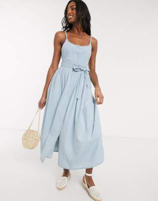 blue jean midi dress