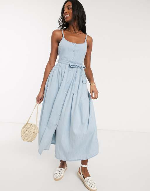 Asos denim store midi dress