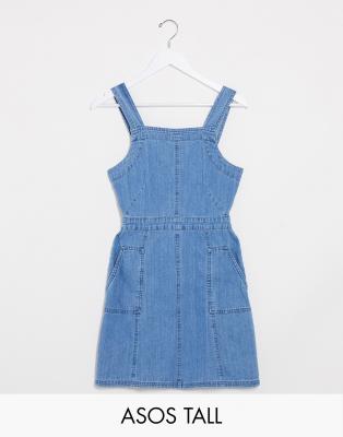 tall denim pinafore