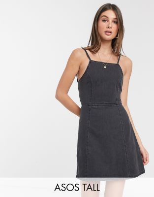 asos black denim dress