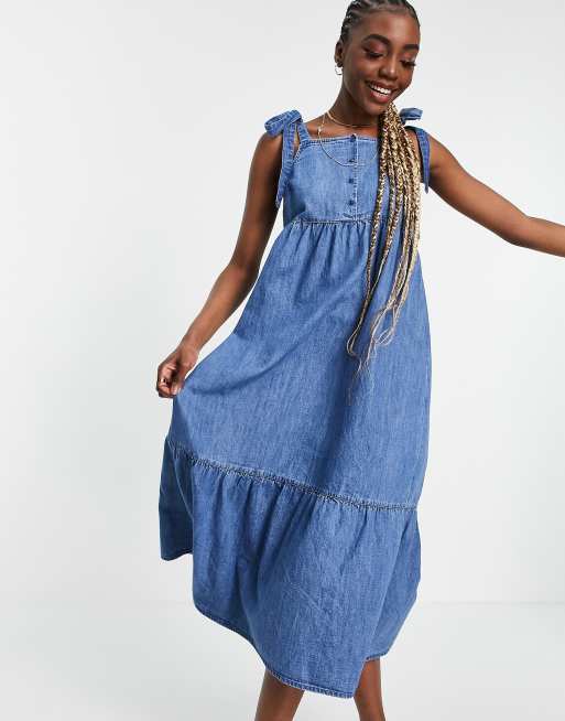 Denim hotsell tiered dress