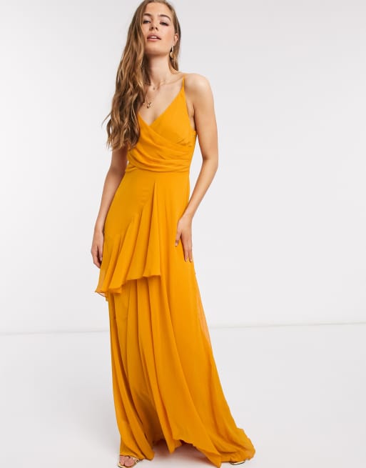 Asos yellow bridesmaid store dress