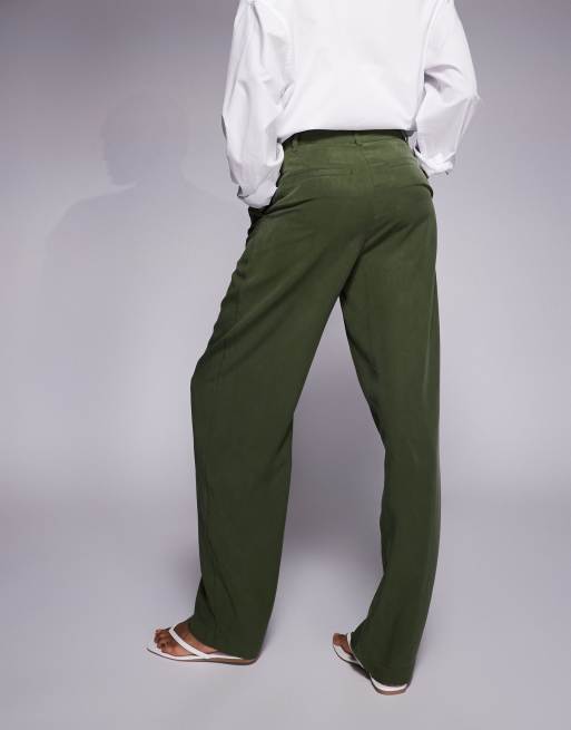 ASOS DESIGN Tall soft tapered pants in khaki