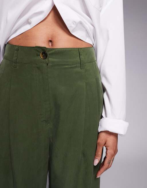 ASOS DESIGN Tall soft tapered pants in khaki