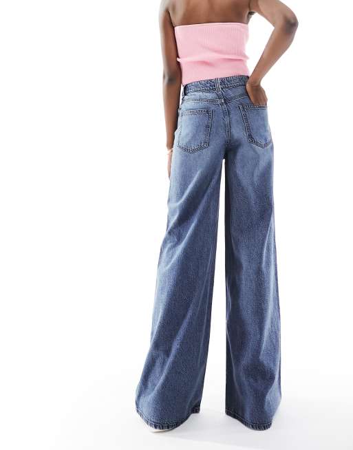 Women Wide Leg Pants Vintage High Waist Jeans Full Length Pants Plus Size  Denim Trousers, Light Blue, Medium : : Clothing, Shoes &  Accessories