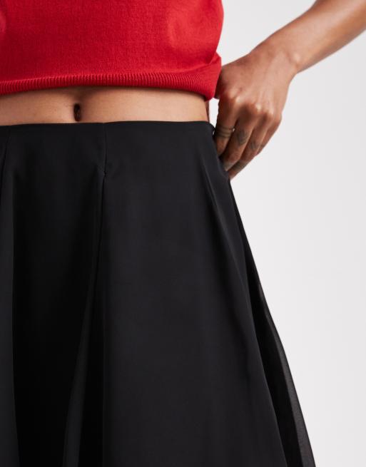 ASOS DESIGN Tall - Sort flagrende mininederdel i chiffon, 3 af 5