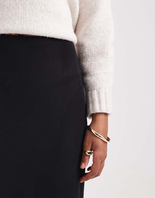 ASOS DESIGN Tall - Sort midinederdel i mesh, 5 af 5
