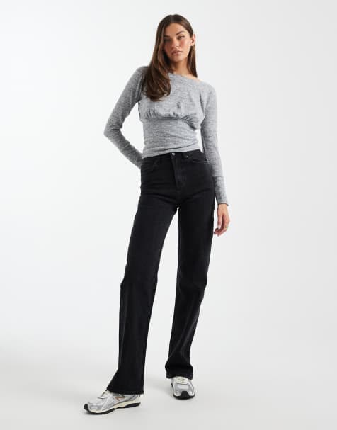 ASOS DESIGN Tall - Sorte jeans med lige ben og behageligt stræk - view 1