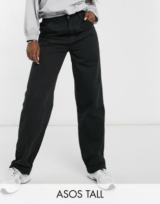 ASOS DESIGN Tall - Sorte slouchy-chinobukser