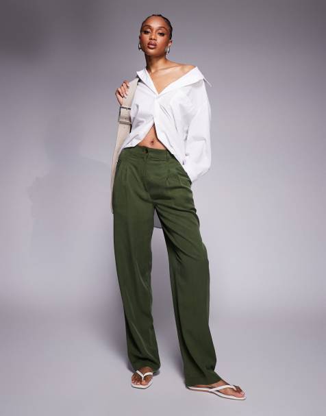 ASOS DESIGN Tall soft tapered trousers in khaki