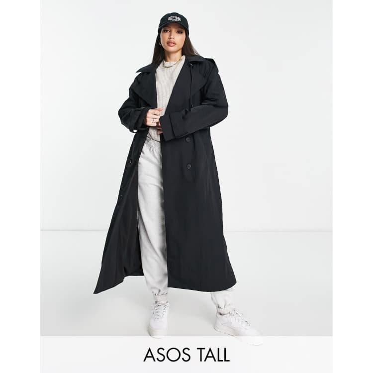 Asos long store black coat