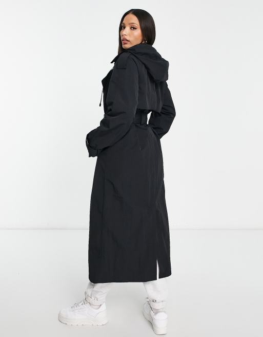 Long trench coat with hot sale hood