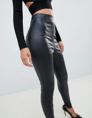 asos tall leather trousers