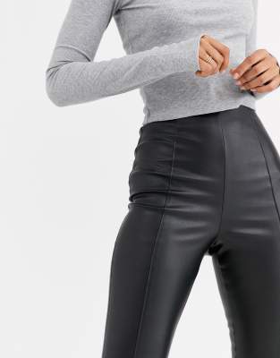 asos tall leather trousers