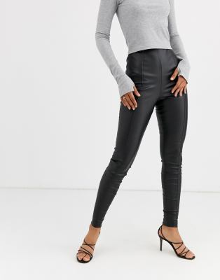 asos tall leather trousers