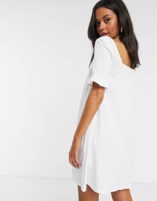 frill sleeve smock dress