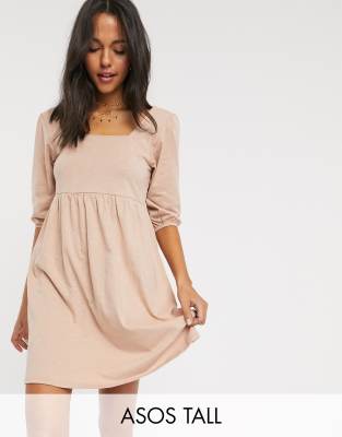 beige smock dress