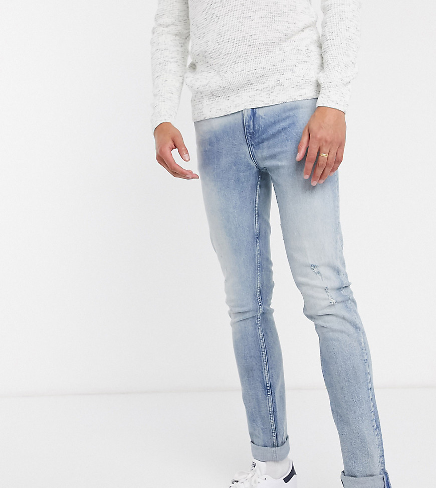 ASOS DESIGN - Tall - Stone wash vintage 'american classic' jeans i skinny pasform-Blå