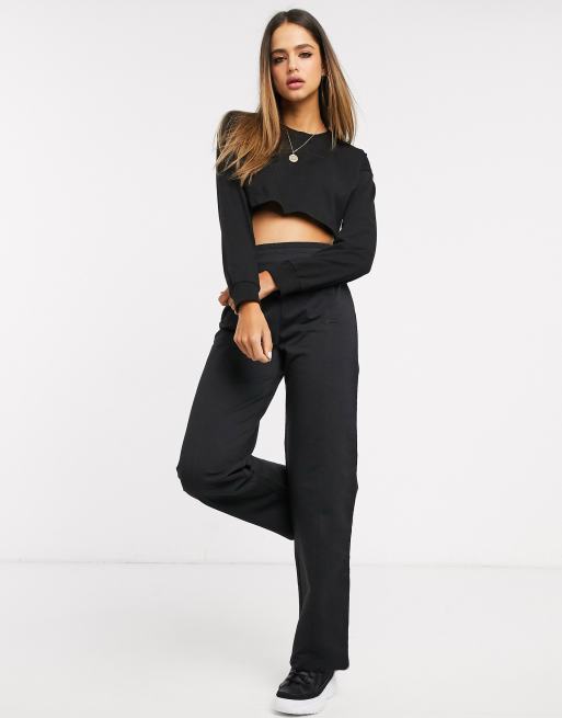 ASOS DESIGN Tall straight leg jogger co-ord in black