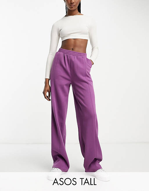 ASOS DESIGN Tall straight leg jogger in violet | ASOS