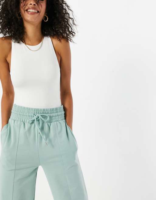 ASOS DESIGN straight leg jogger with deep waistband and pintuck in