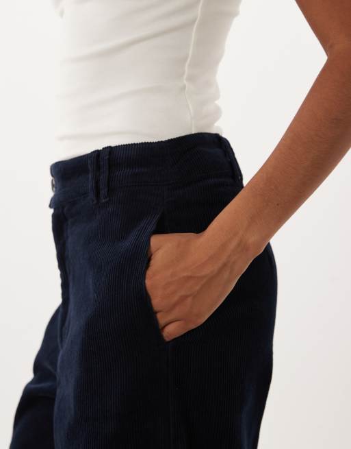 ASOS DESIGN Tall straight leg pants in corduroy in navy, 4 of 5
