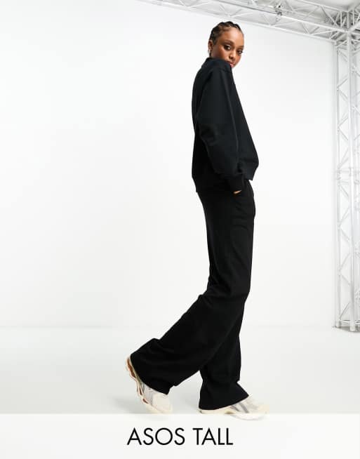 ASOS DESIGN Tall straight leg sweatpants in black part of a set