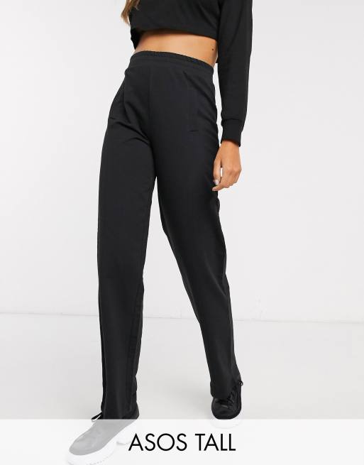 ASOS DESIGN Tall straight leg sweatpants in cotton - BLACK