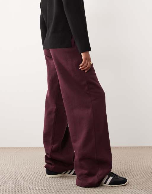 ASOS DESIGN Tall straight leg sweatpants in wine, 2 of 5