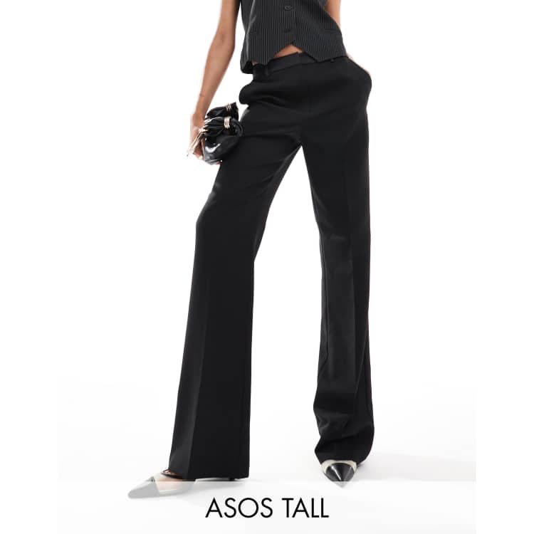 ASOS DESIGN Tall straight leg tailored tux pants in black | ASOS