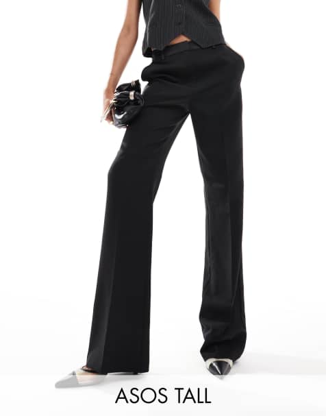 ASOS DESIGN Tall straight leg tailored tux trouser in black - view 1