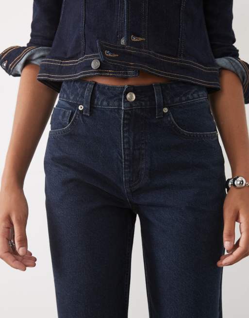 ASOS DESIGN Tall straight wide leg jeans in medium-dark wash, 5 of 5