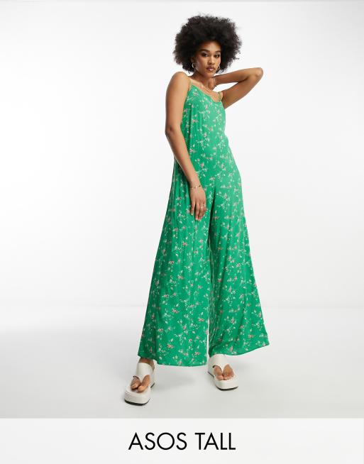 Floral Print Strappy Culotte Jumpsuit