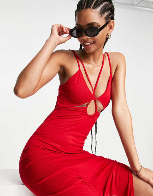 Forever 21 best sale red long dress