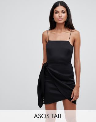 asos design mini dress with wrap skirt