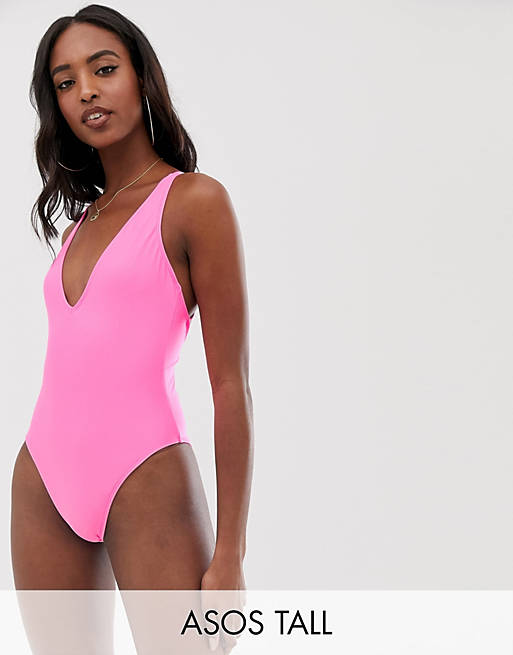 ASOS DESIGN Tall Strappy Ring Back Swimsuit