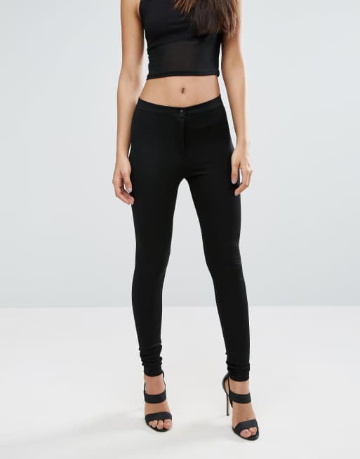 ASOS DESIGN Tall Stretch tregging met hoge taille van pontestof