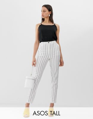 striped cigarette pants