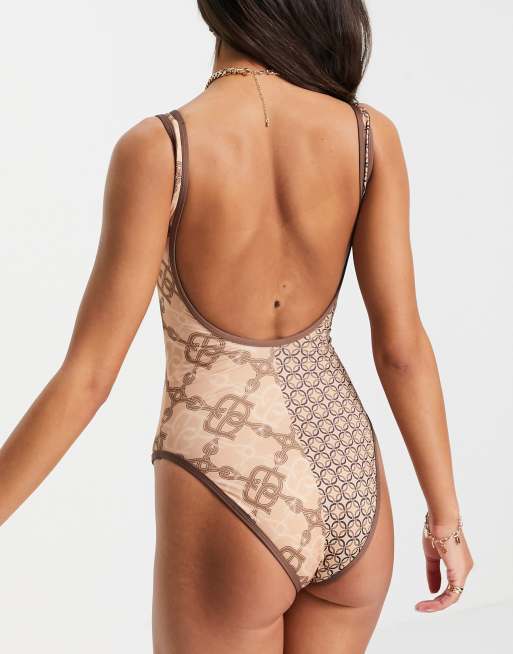 ASOS DESIGN Tall – Strój kąpielowy z dwoma wzorami z monogramem, 2 z 4