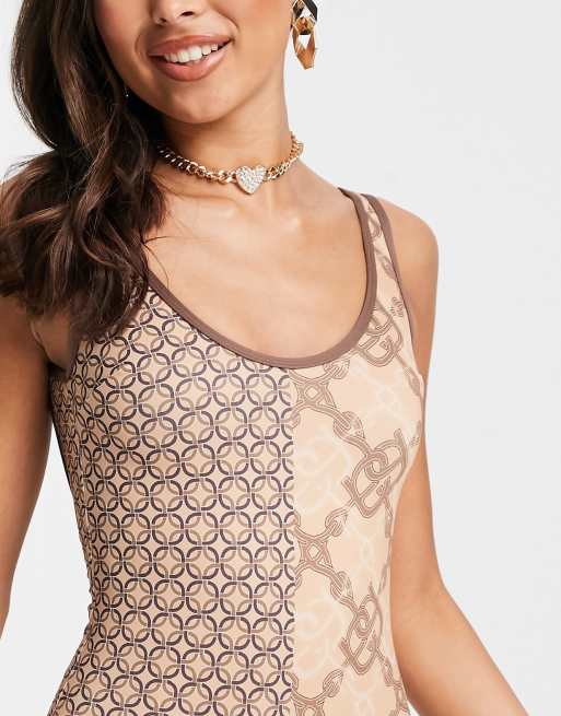ASOS DESIGN Tall – Strój kąpielowy z dwoma wzorami z monogramem, 3 z 4