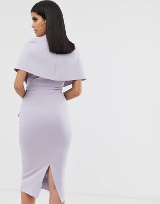 asos design structured plunge kimono midi dress with peplum