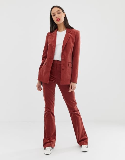 Asos red hot sale velvet suit