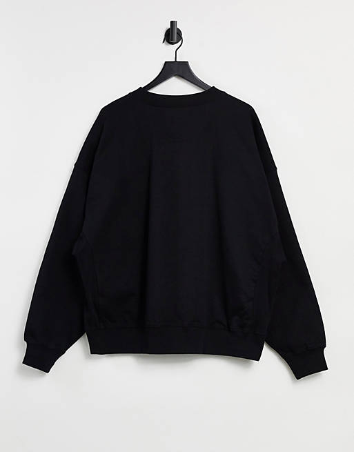 Hoodies & Sweatshirts Tall super oversized cocoon sweatshirt with panel detail in black 