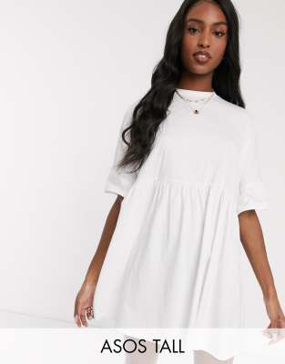 white frill smock dress