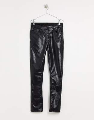 asos tall leather trousers