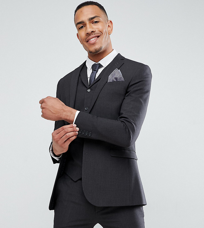ASOS DESIGN Tall super skinny fit suit jacket in charcoal-Grey