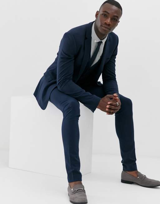 ASOS DESIGN Tall super skinny fit suit pants in navy, 4 of 4