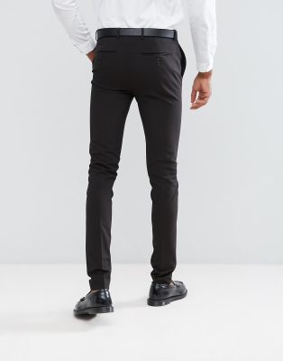 super skinny black suit trousers