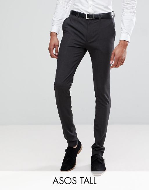 ASOS DESIGN Tall super skinny fit suit in charcoal, 4 of 4